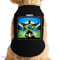 Cool Brazil National Soccer Team With Flag Doggie Tank thumb 0