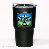 Cool Brazil National Soccer Team With Flag Tumbler thumb 0