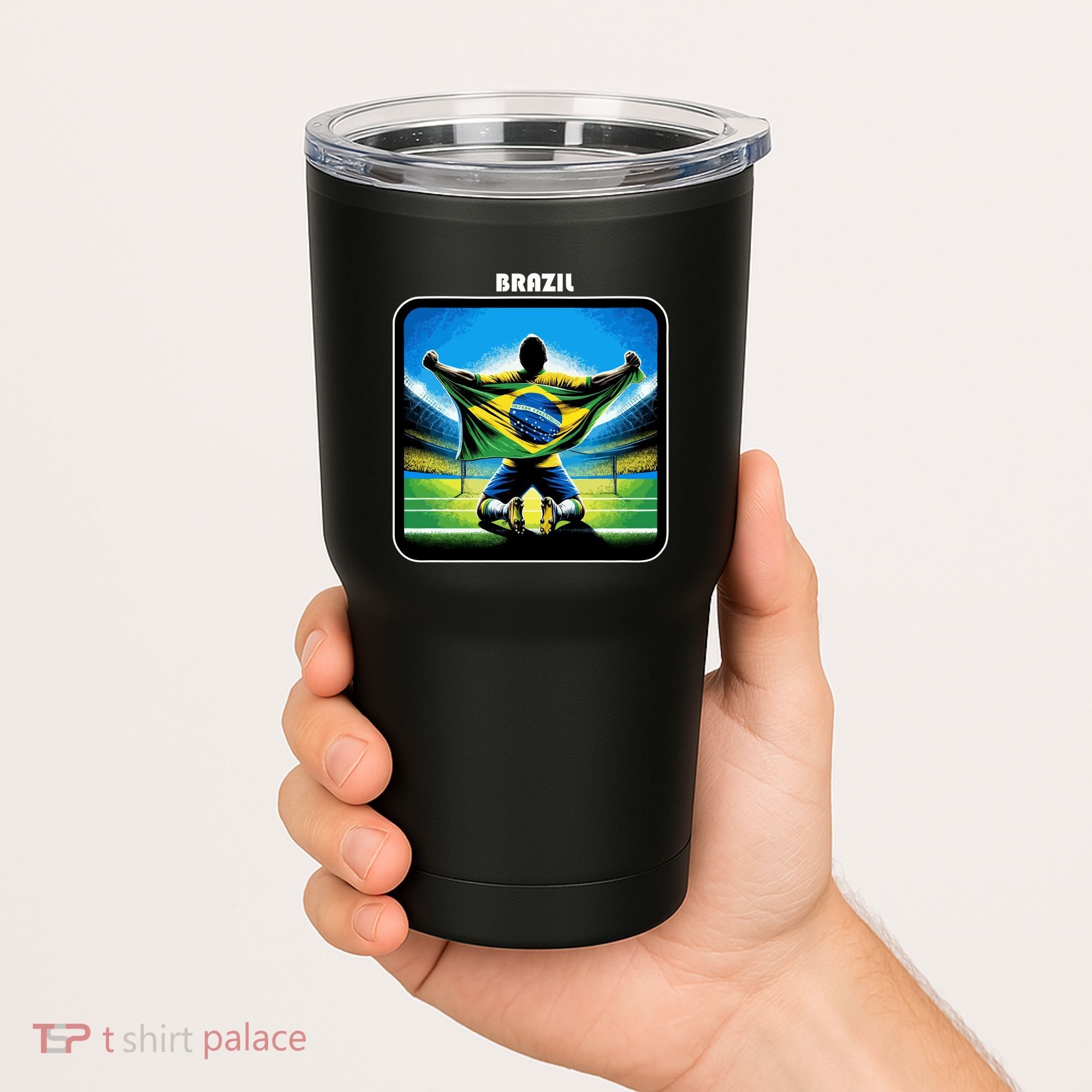 Cool Brazil National Soccer Team With Flag Tumbler