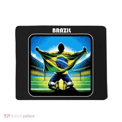Cool Brazil National Soccer Team With Flag Mousepad