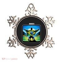 Cool Brazil National Soccer Team With Flag Ornament thumb 0