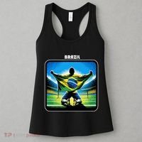 Cool Brazil National Soccer Team With Flag Women's Tank Top thumb 3