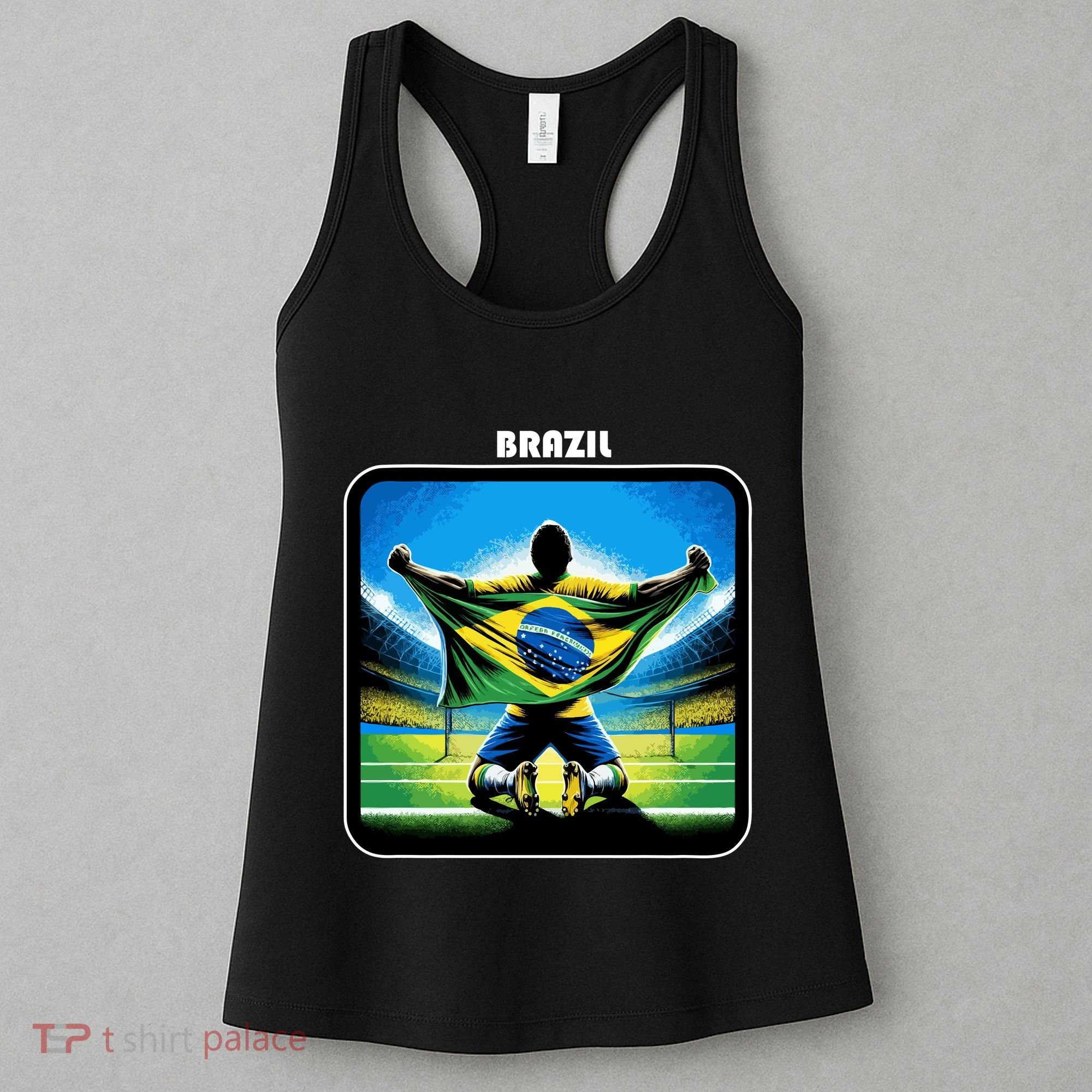 Cool Brazil National Soccer Team With Flag Women's Tank Top