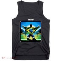 Cool Brazil National Soccer Team With Flag Tank Top thumb 0