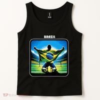Cool Brazil National Soccer Team With Flag Tank Top thumb 2
