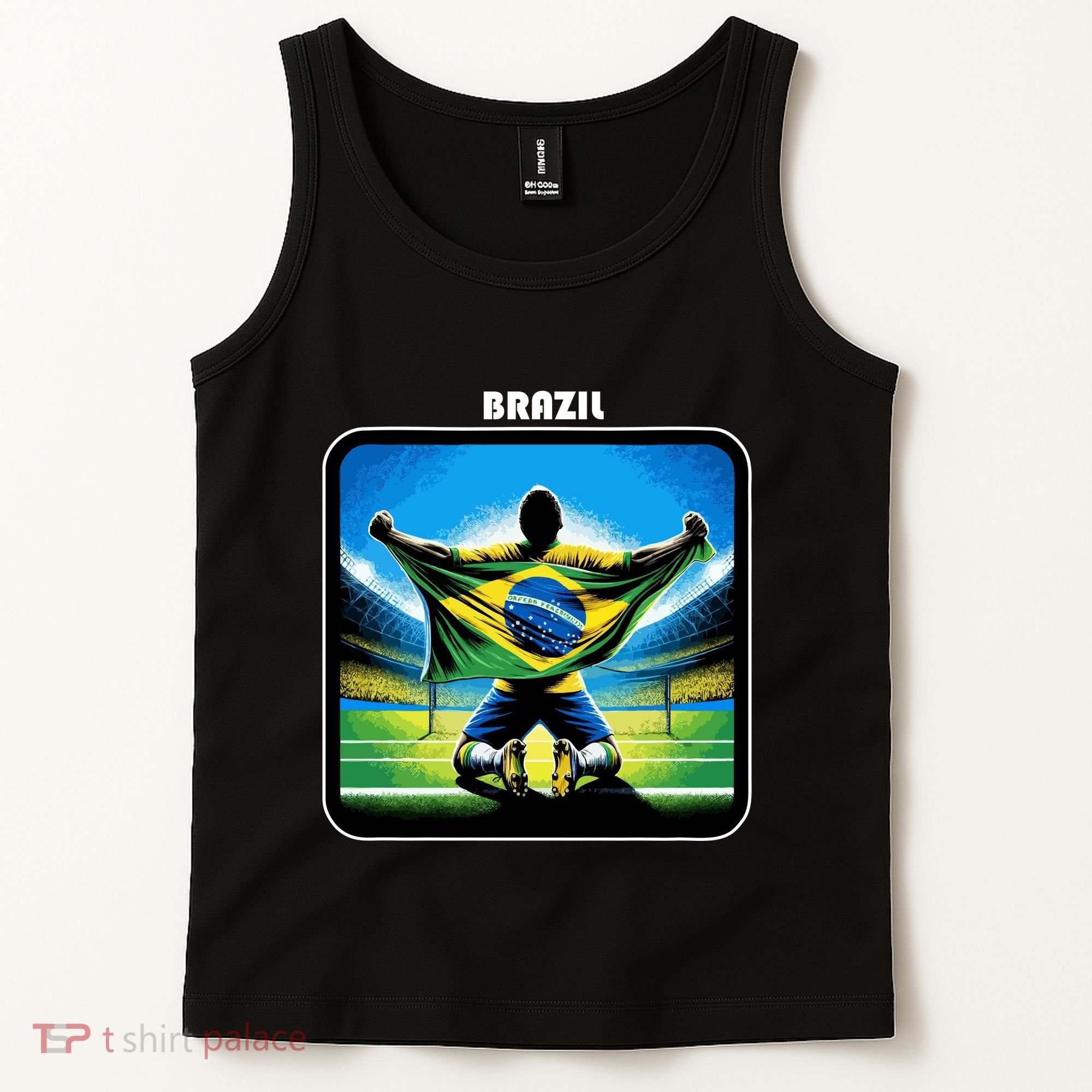 Cool Brazil National Soccer Team With Flag Tank Top