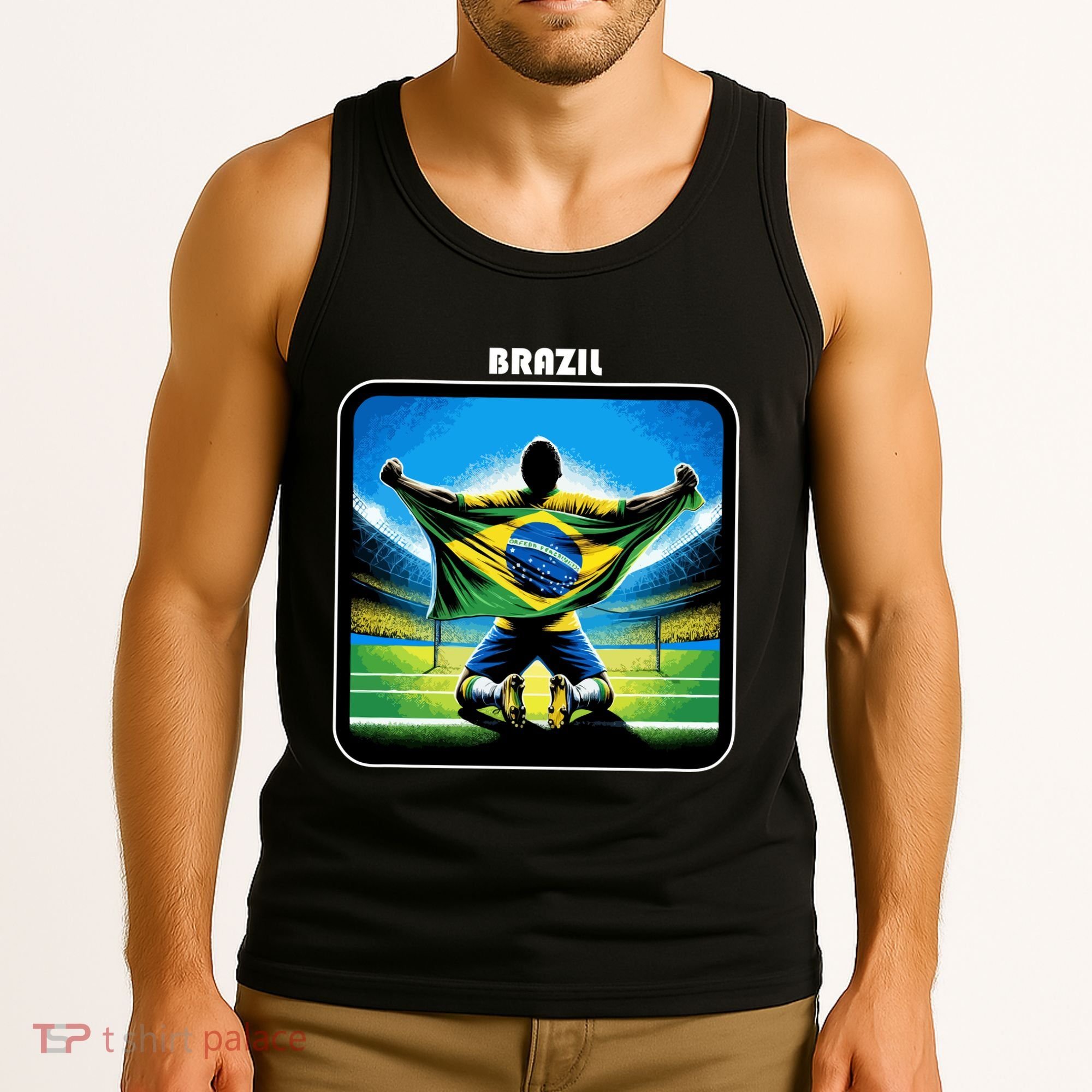 Cool Brazil National Soccer Team With Flag Tank Top