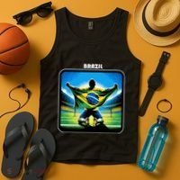 Cool Brazil National Soccer Team With Flag Tank Top thumb 4