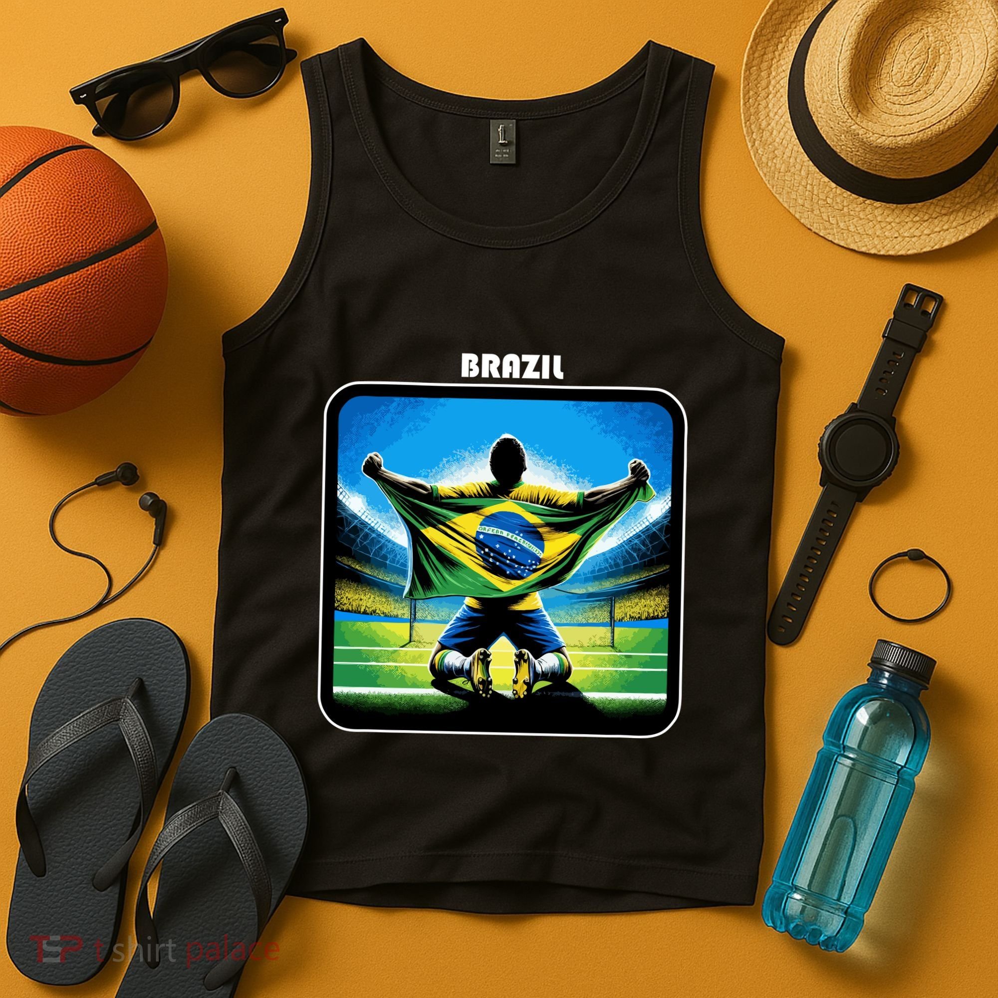 Cool Brazil National Soccer Team With Flag Tank Top