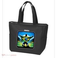 Cool Brazil National Soccer Team With Flag Tote Bag thumb 3