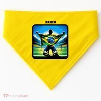Cool Brazil National Soccer Team With Flag USA-Made Doggie Bandana thumb 0