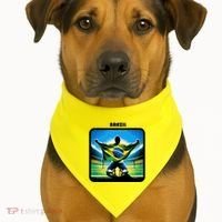 Cool Brazil National Soccer Team With Flag USA-Made Doggie Bandana thumb 1