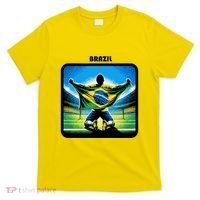 Cool Brazil National Soccer Team With Flag T-Shirt thumb 0