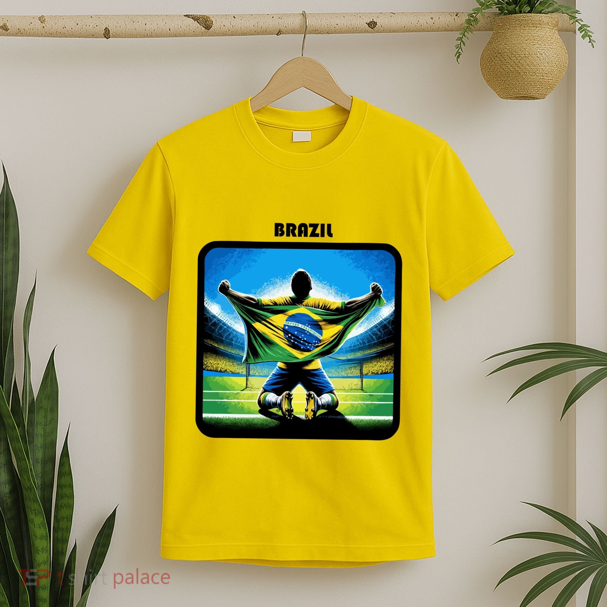 Cool Brazil National Soccer Team With Flag T-Shirt