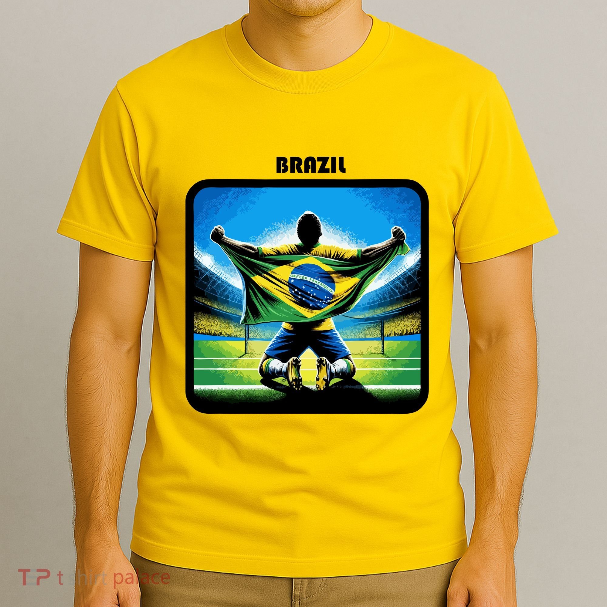 Cool Brazil National Soccer Team With Flag T-Shirt