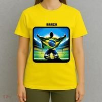 Cool Brazil National Soccer Team With Flag T-Shirt thumb 4