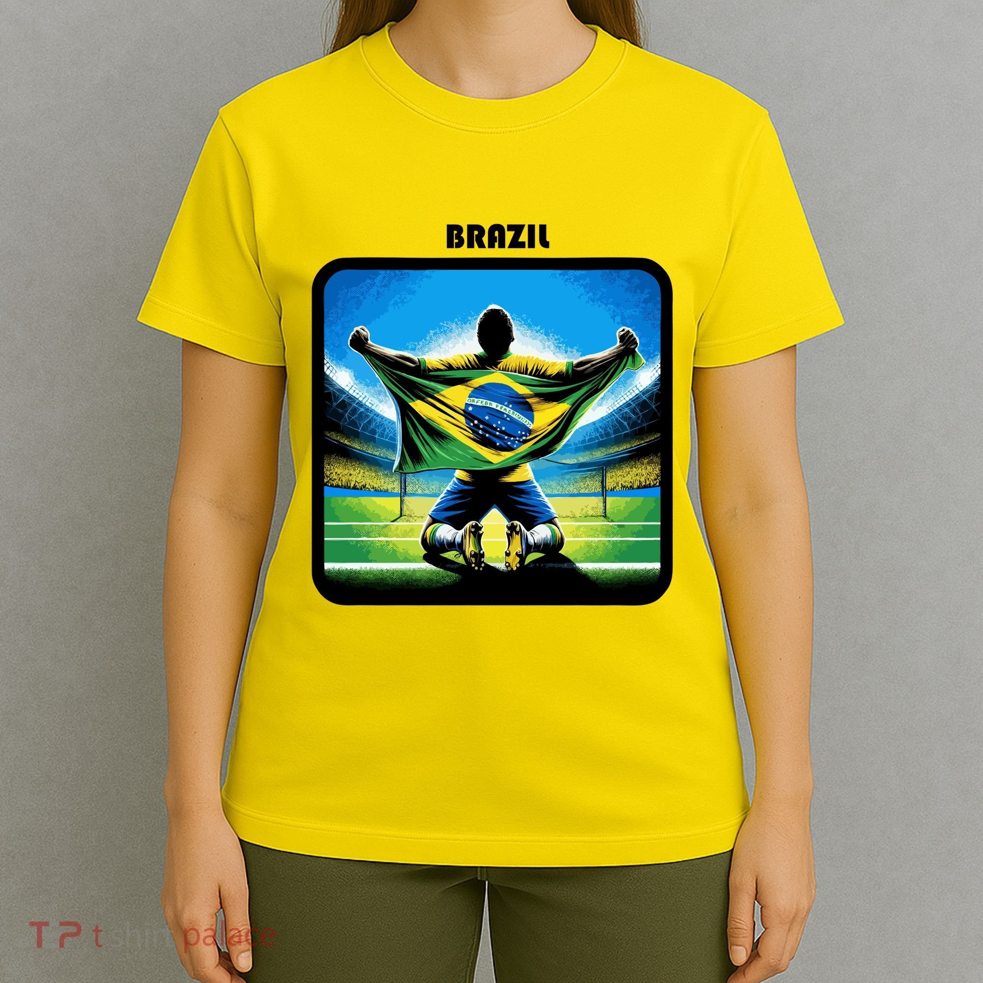 Cool Brazil National Soccer Team With Flag T-Shirt