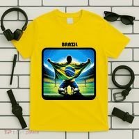 Cool Brazil National Soccer Team With Flag T-Shirt thumb 5
