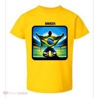 Cool Brazil National Soccer Team With Flag Toddler T-Shirt thumb 0