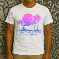 Carolina Beach North Carolina Vintage Sunset Surfer Retro T-Shirt thumb 3