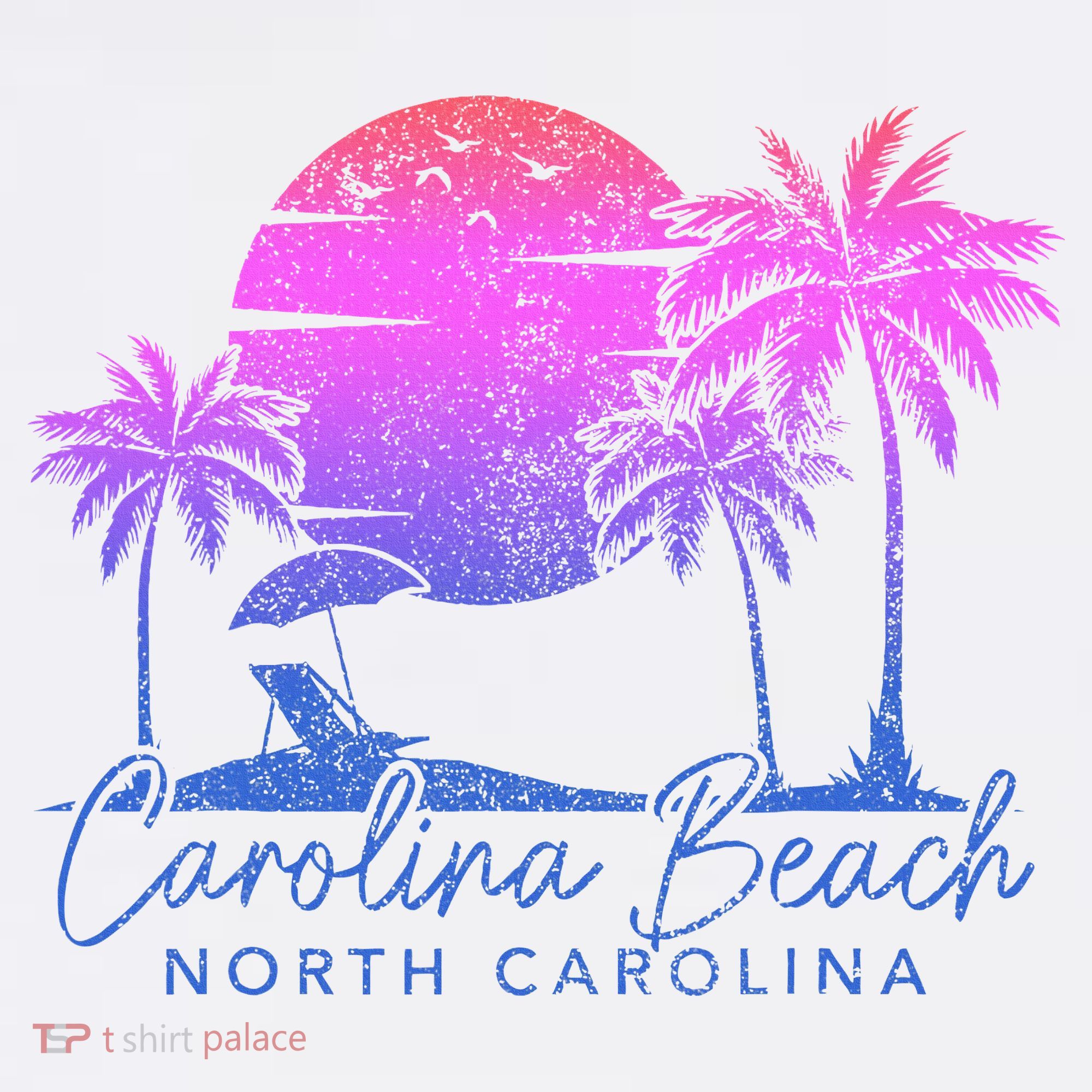 Carolina Beach North Carolina Vintage Sunset Surfer Retro T-Shirt