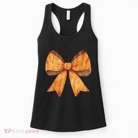 Coquette Bow Orange Cat Tabby Cat Orange Fur Ribbon Mom Girl Women's Tank Top thumb 0