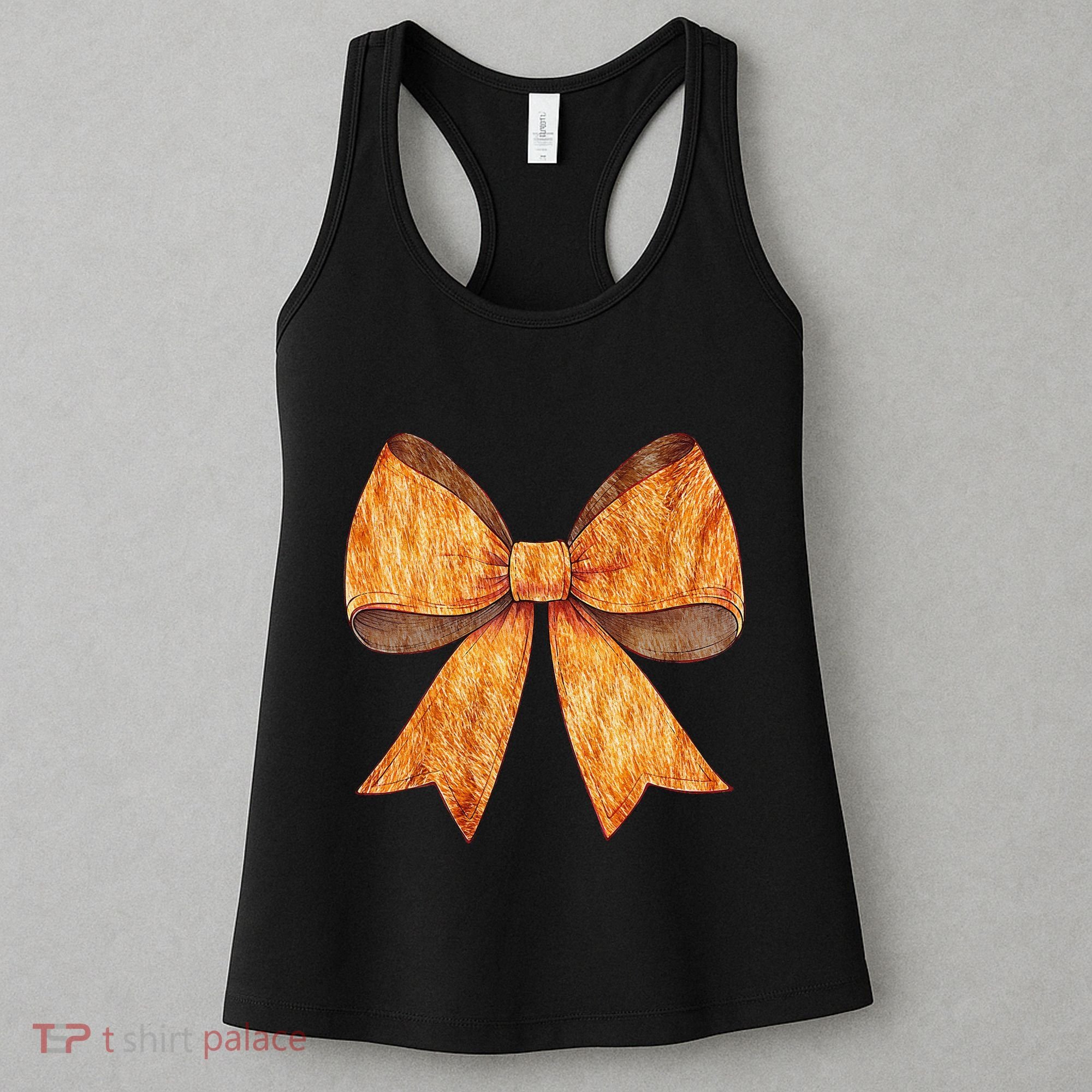 Coquette Bow Orange Cat Tabby Cat Orange Fur Ribbon Mom Girl Women's Tank Top