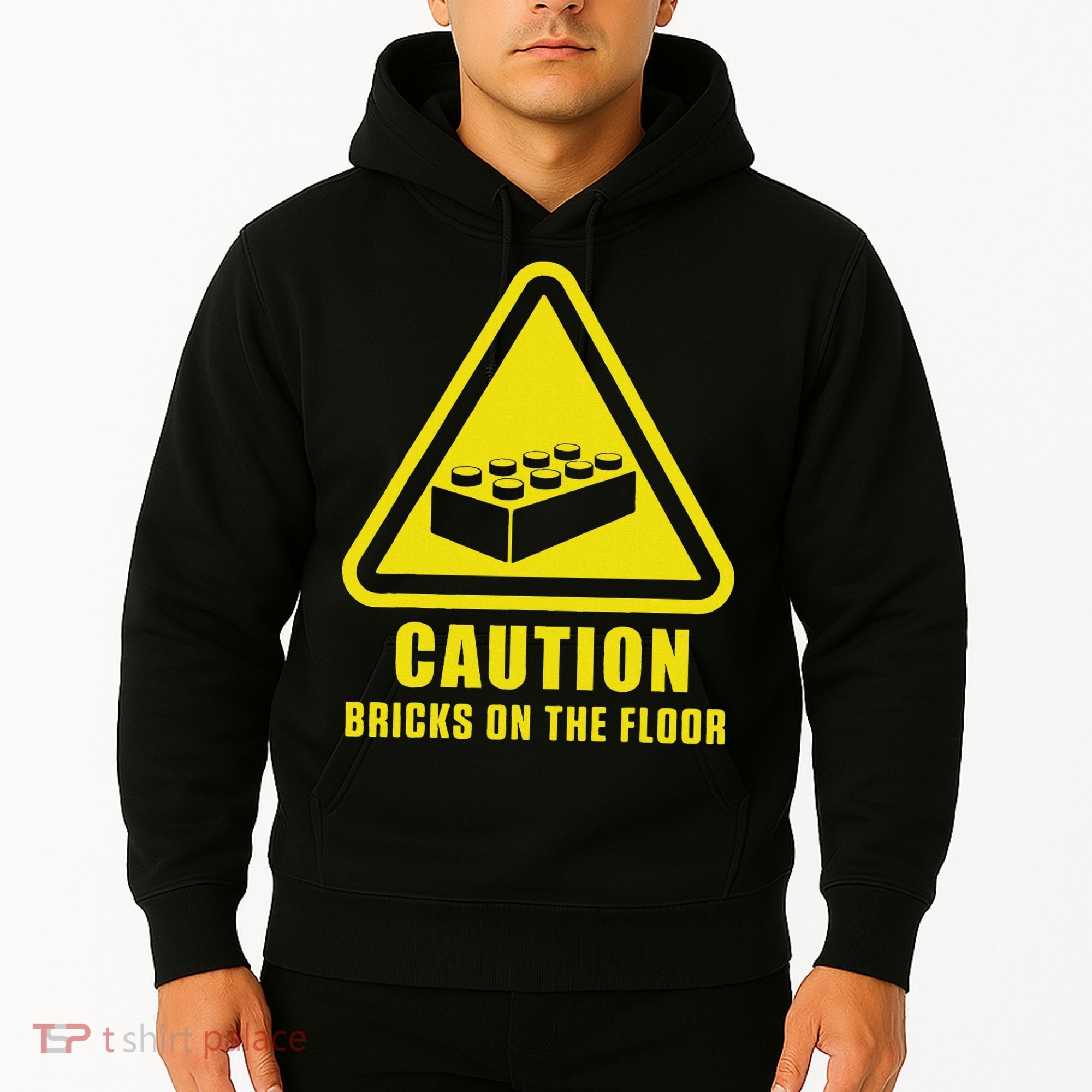Caution Bricks On Floor Building Blocks Master Builder Hoodie