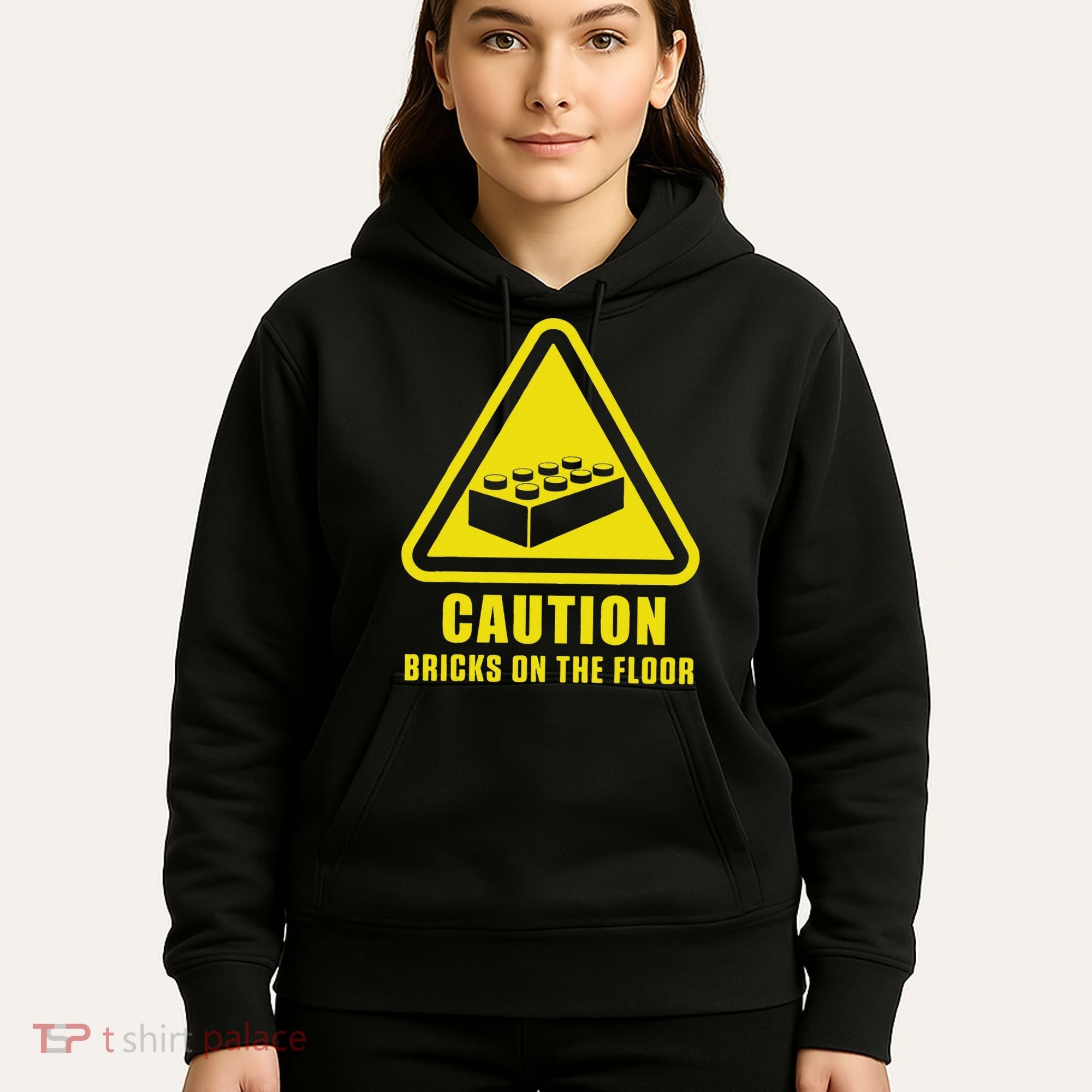 Caution Bricks On Floor Building Blocks Master Builder Hoodie