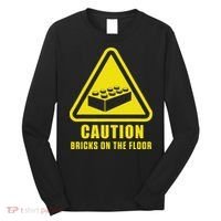 Caution Bricks On Floor Building Blocks Master Builder Long Sleeve Shirt thumb 0
