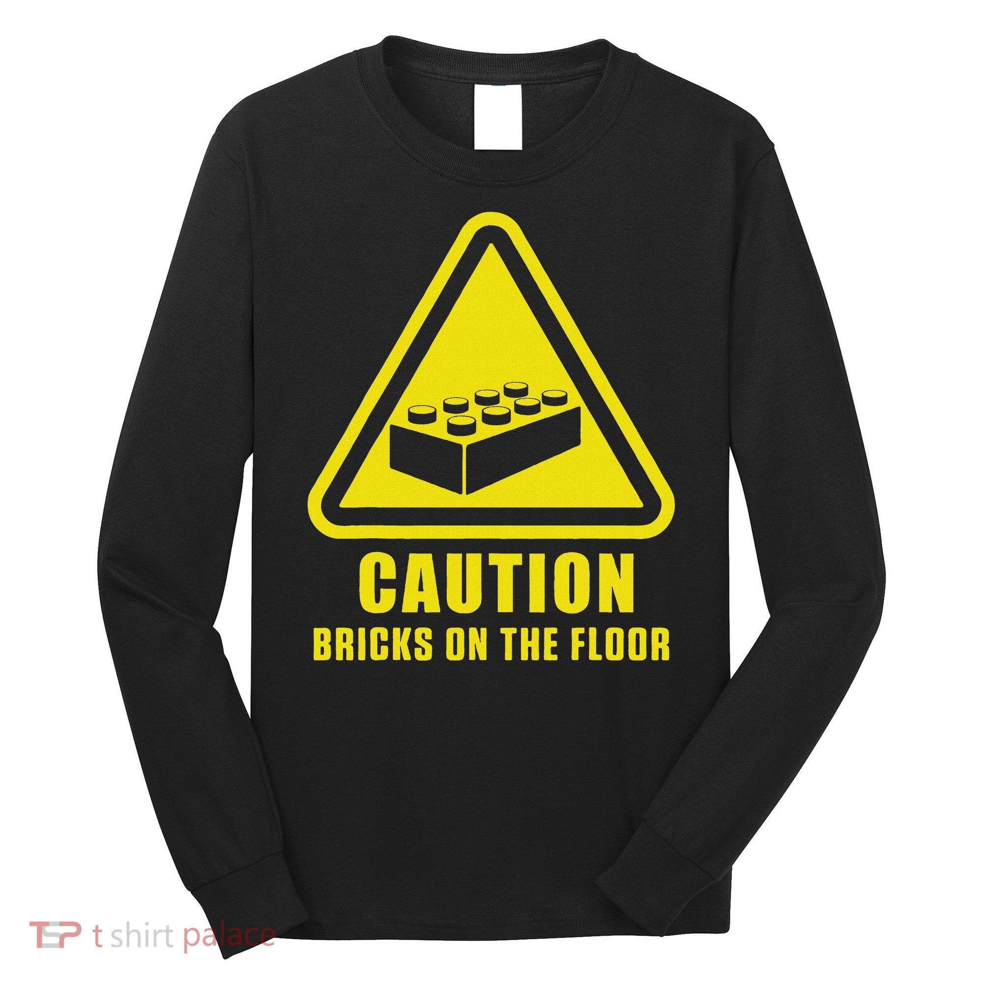 Caution Bricks On Floor Building Blocks Master Builder Long Sleeve Shirt
