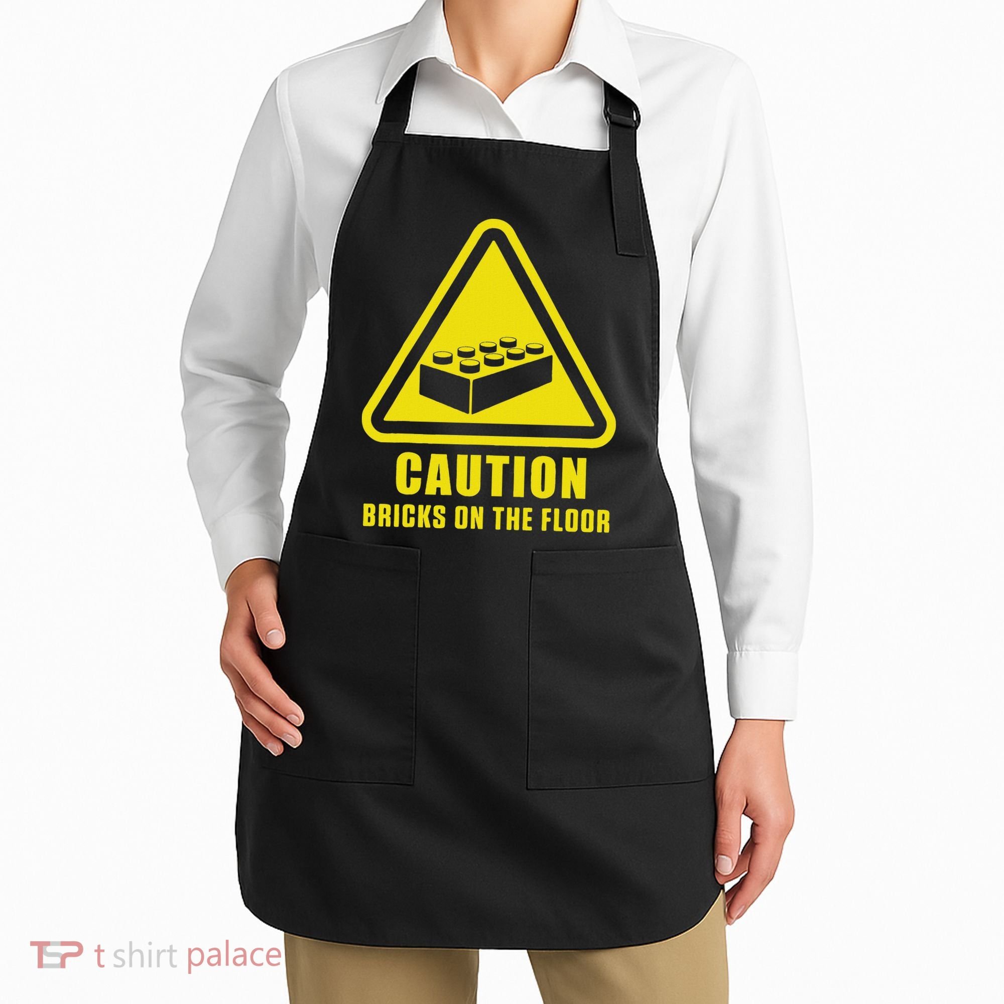 Caution Bricks On Floor Building Blocks Master Builder Apron