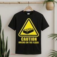Caution Bricks On Floor Building Blocks Master Builder T-Shirt thumb 2