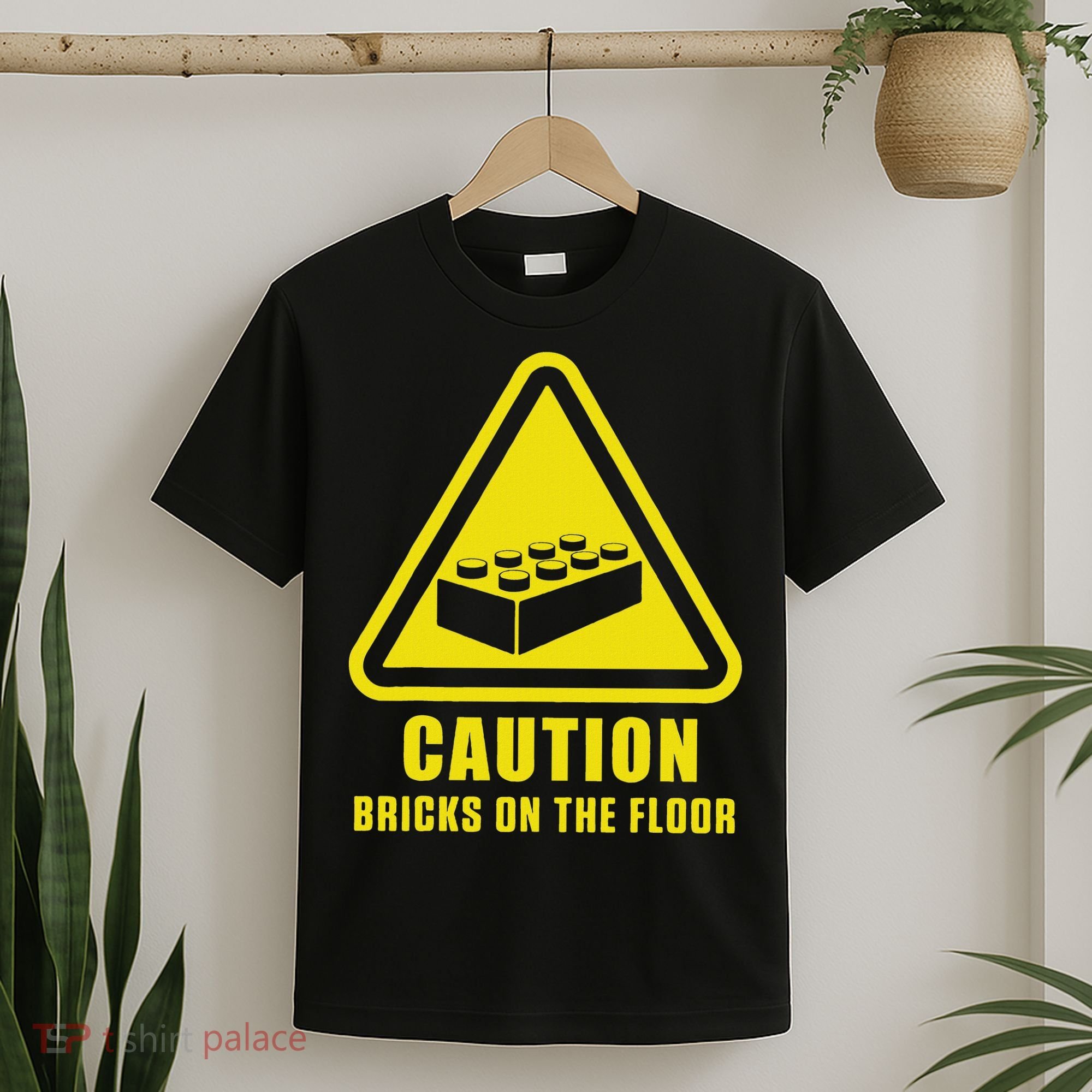 Caution Bricks On Floor Building Blocks Master Builder T-Shirt