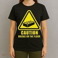 Caution Bricks On Floor Building Blocks Master Builder T-Shirt thumb 4