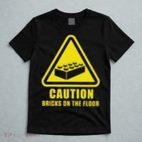 Caution Bricks On Floor Building Blocks Master Builder T-Shirt thumb 5