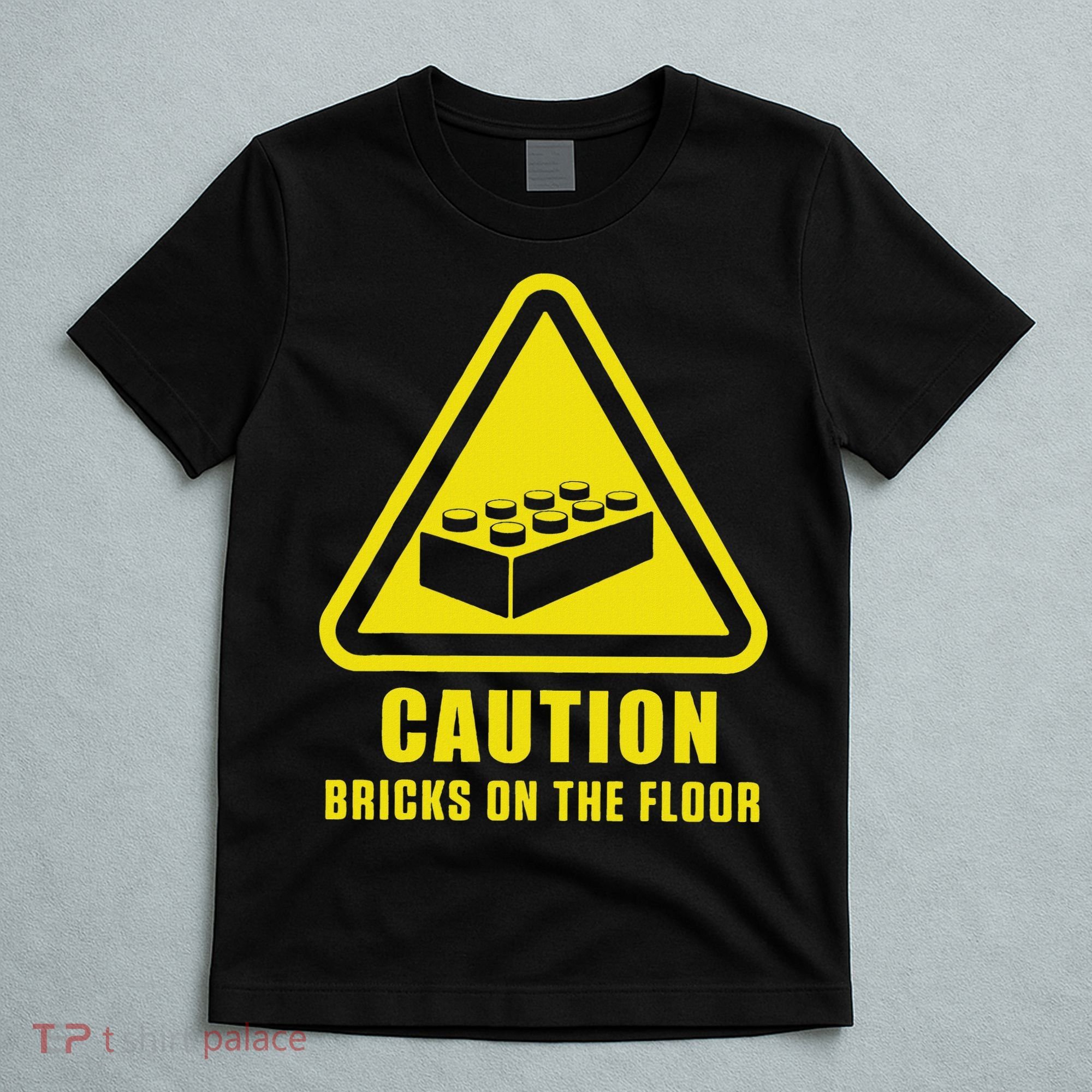Caution Bricks On Floor Building Blocks Master Builder T-Shirt
