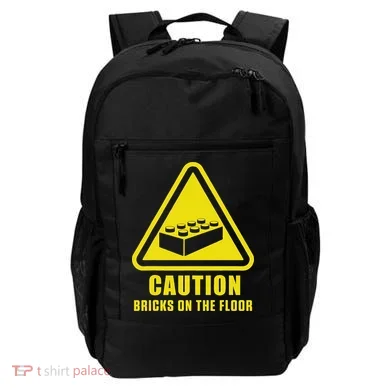 Caution Bricks On Floor Building Blocks Master Builder Backpack