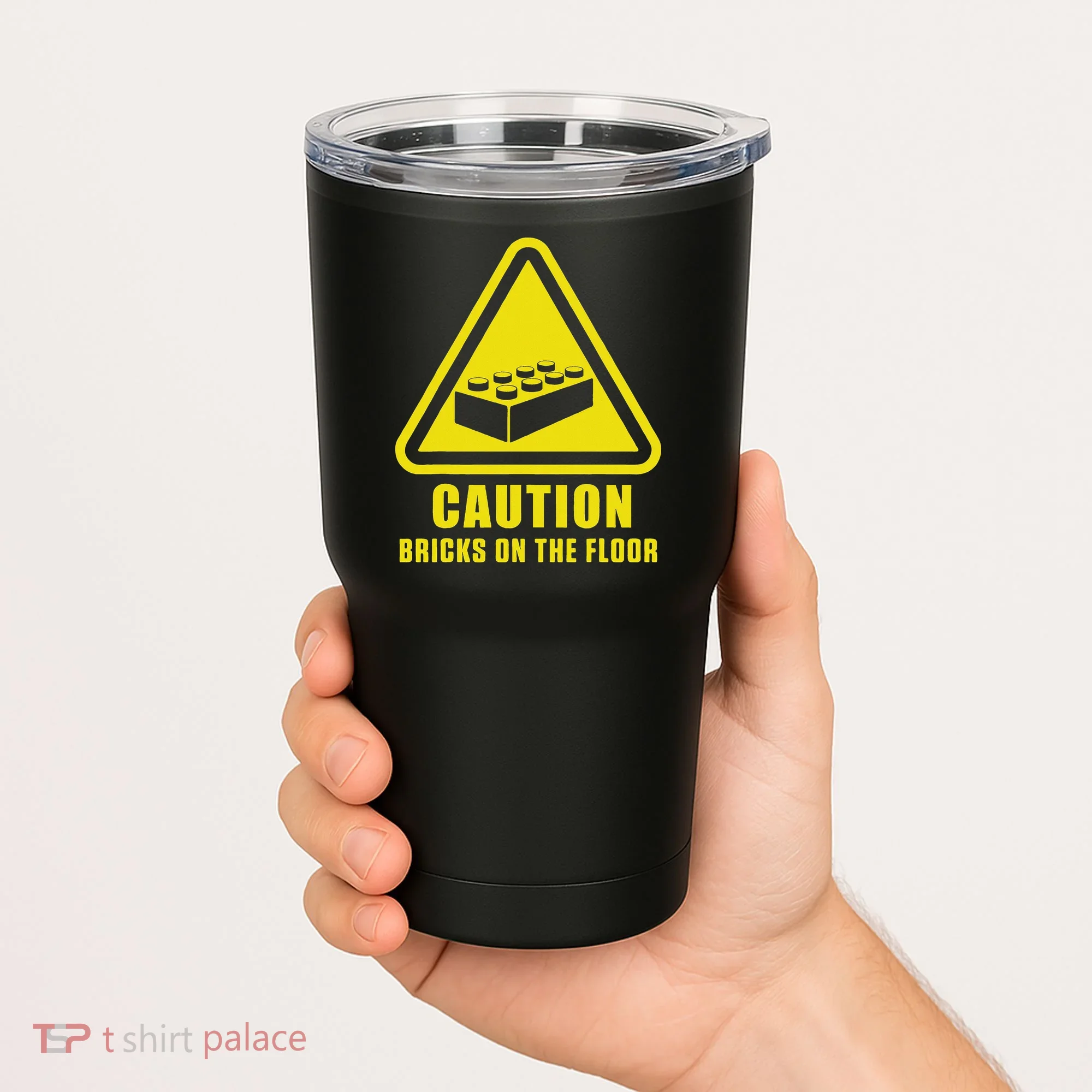 Caution Bricks On Floor Building Blocks Master Builder Tumbler