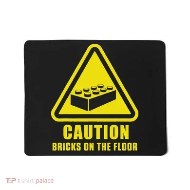 Caution Bricks On Floor Building Blocks Master Builder Mousepad