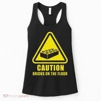 Caution Bricks On Floor Building Blocks Master Builder Women's Tank Top thumb 0