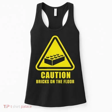 Caution Bricks On Floor Building Blocks Master Builder Women's Tank Top