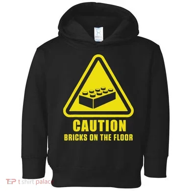 Caution Bricks On Floor Building Blocks Master Builder Toddler Hoodie
