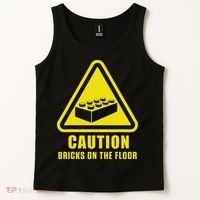 Caution Bricks On Floor Building Blocks Master Builder Tank Top thumb 2