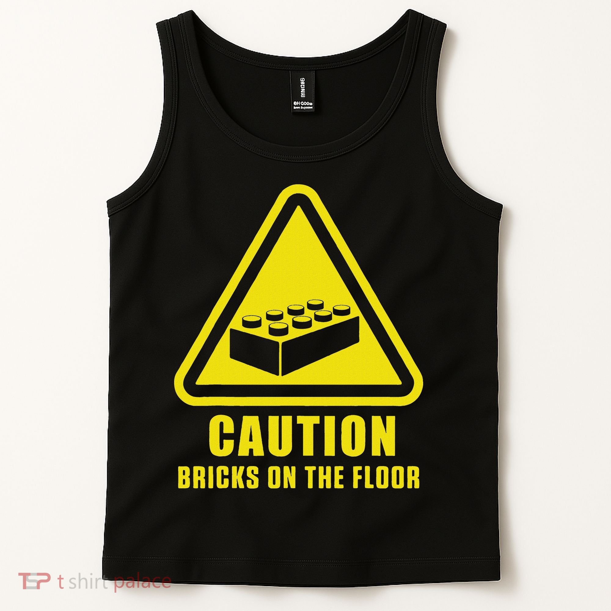 Caution Bricks On Floor Building Blocks Master Builder Tank Top