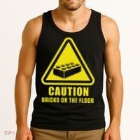 Caution Bricks On Floor Building Blocks Master Builder Tank Top thumb 3