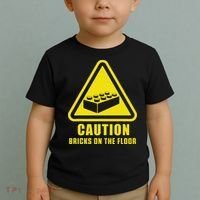 Caution Bricks On Floor Building Blocks Master Builder Toddler T-Shirt thumb 2