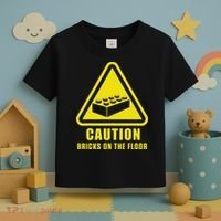 Caution Bricks On Floor Building Blocks Master Builder Toddler T-Shirt thumb 3