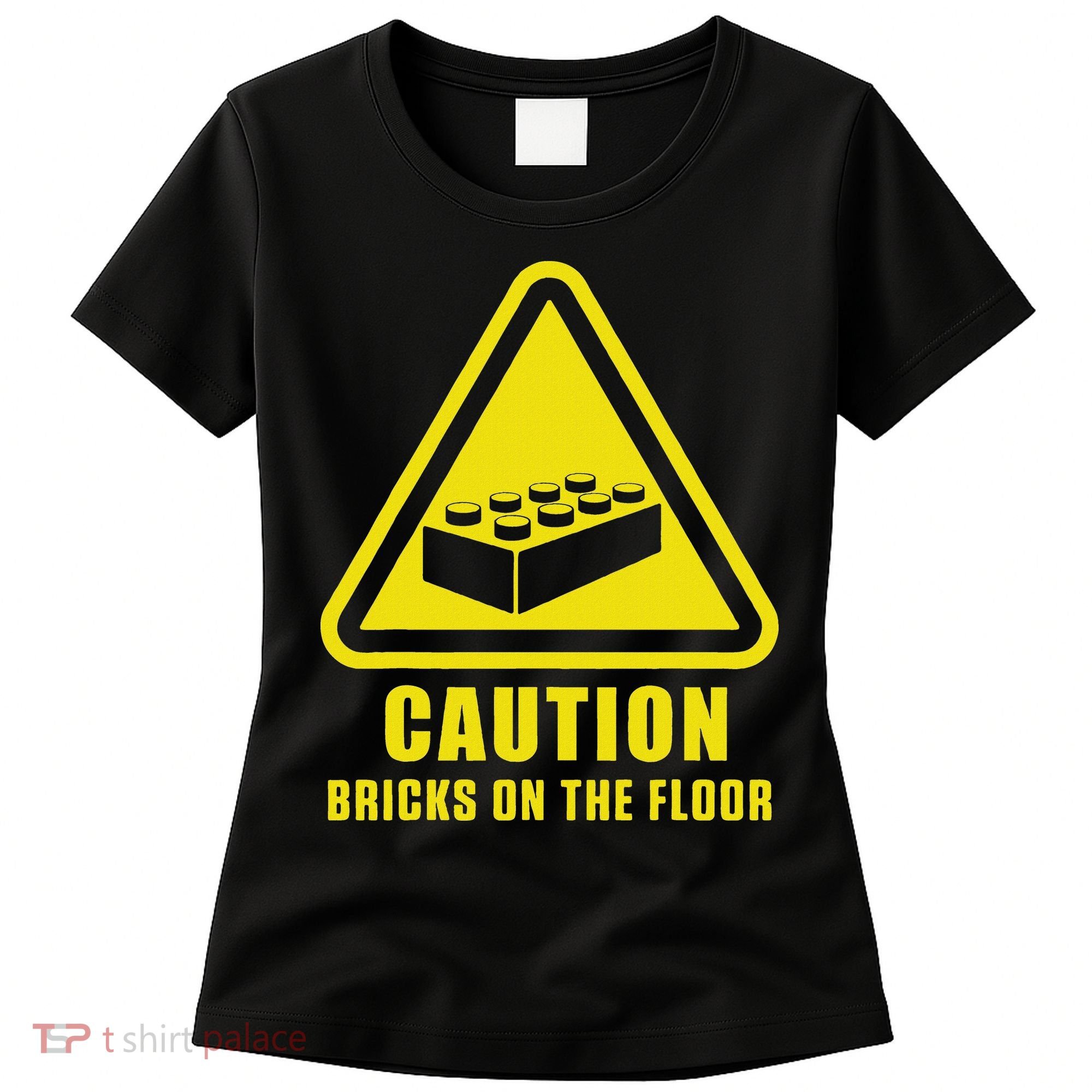 Caution Bricks On Floor Building Blocks Master Builder Women's T-Shirt