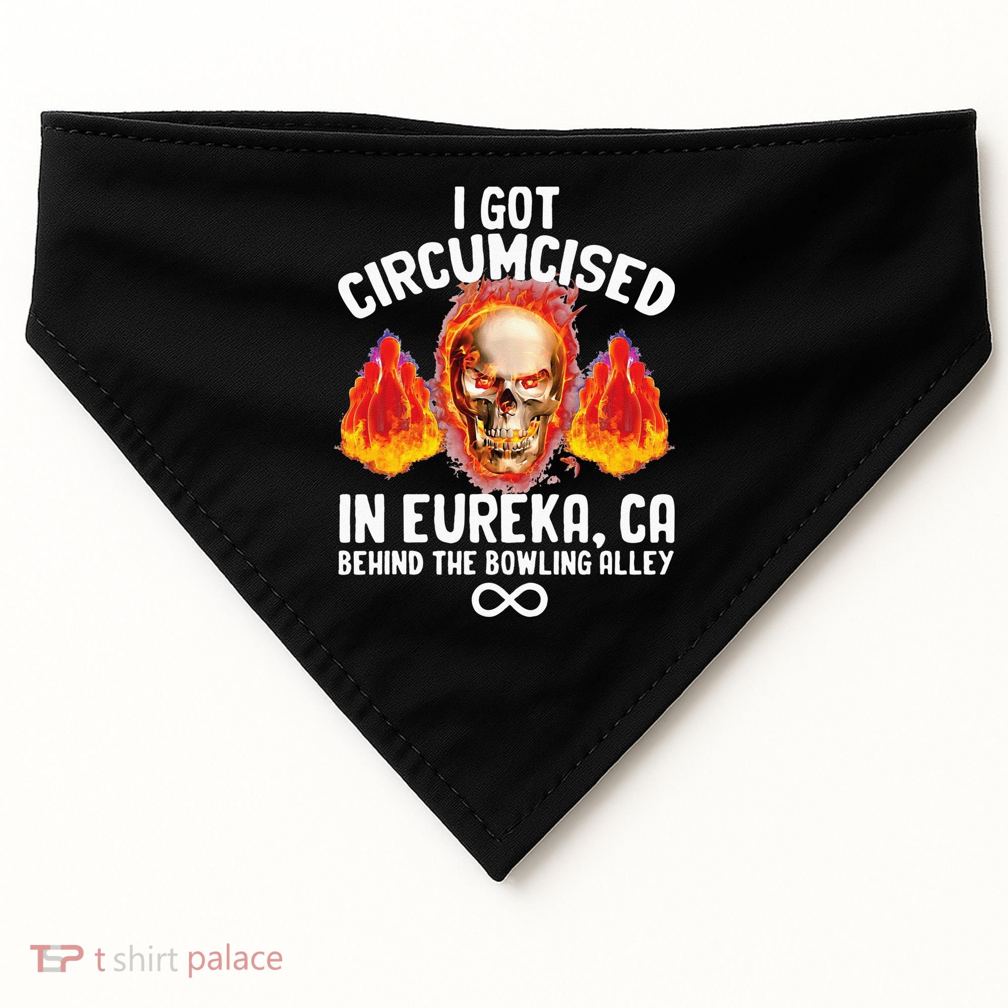 Circumcised Bowling Oddly Specific Humor Weird Funny Meme USA-Made Doggie Bandana